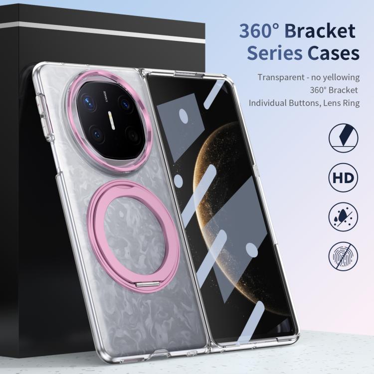 For Huawei Mate X6 Integrated Ice-feel High-transparency 360-Degree Rotating Stand MagSafe Folding Phone Case