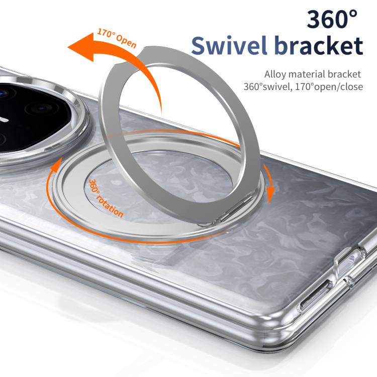 For Huawei Mate X6 Integrated Ice-feel High-transparency 360-Degree Rotating Stand MagSafe Folding Phone Case