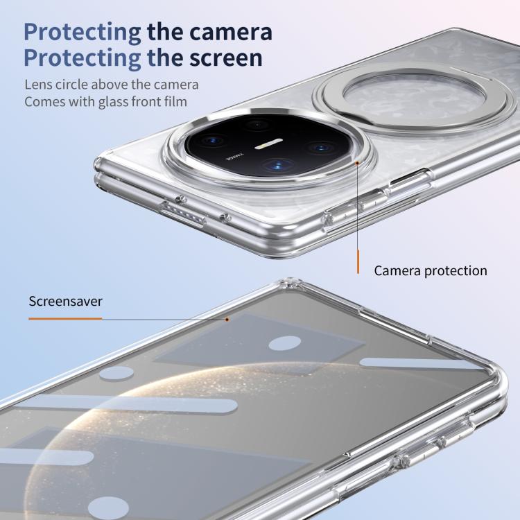 For Huawei Mate X6 Integrated Ice-feel High-transparency 360-Degree Rotating Stand MagSafe Folding Phone Case