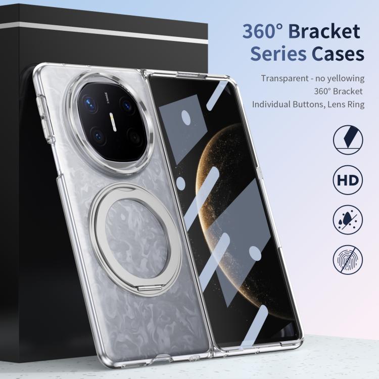 For Huawei Mate X6 Integrated Ice-feel High-transparency 360-Degree Rotating Stand MagSafe Folding Phone Case
