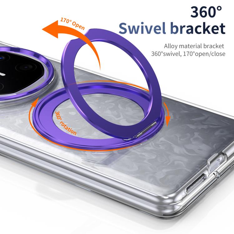 For Huawei Mate X6 Integrated Ice-feel High-transparency 360-Degree Rotating Stand MagSafe Folding Phone Case