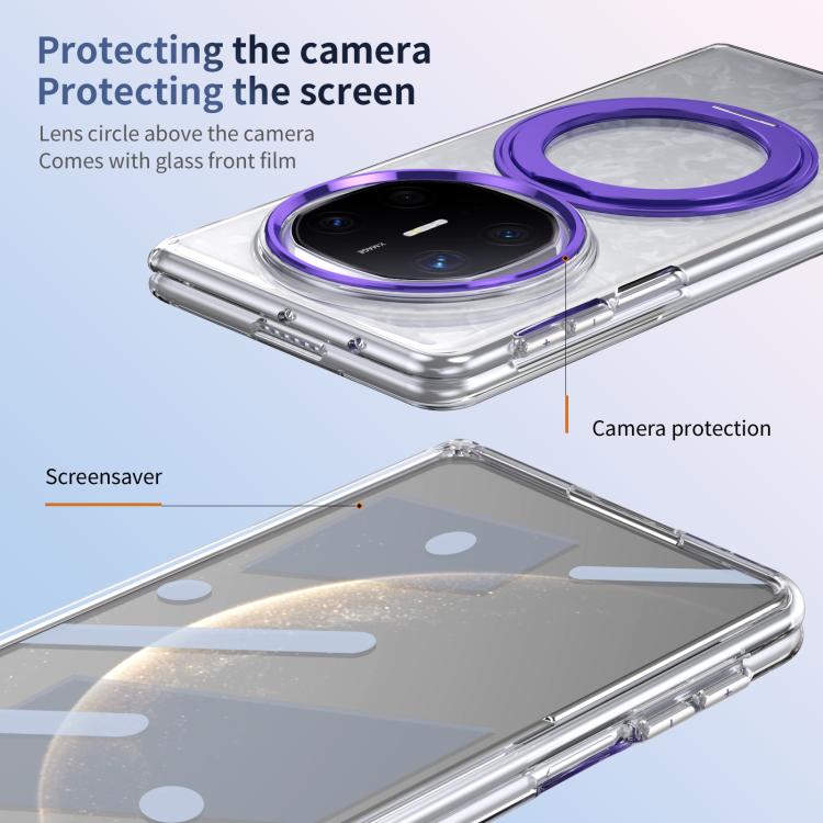 For Huawei Mate X6 Integrated Ice-feel High-transparency 360-Degree Rotating Stand MagSafe Folding Phone Case