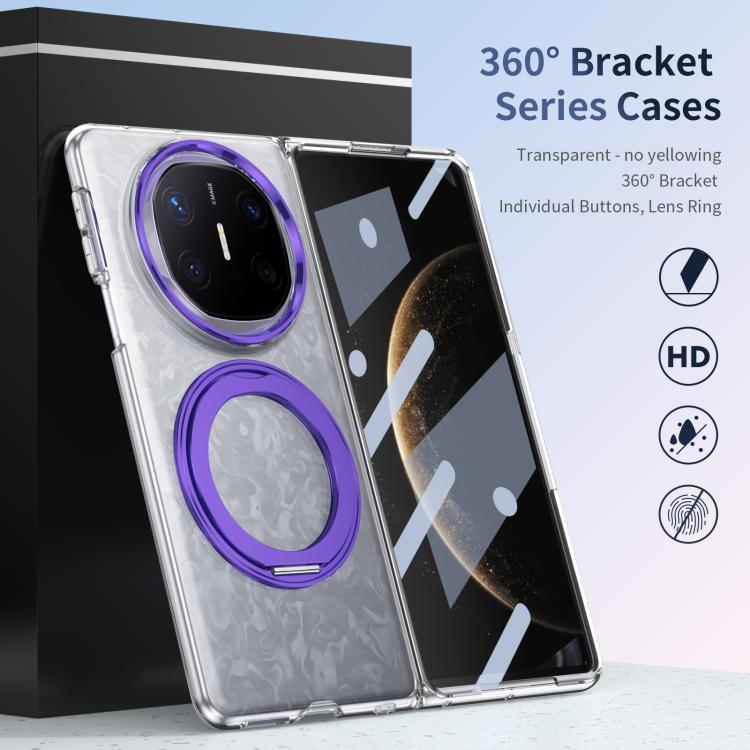 For Huawei Mate X6 Integrated Ice-feel High-transparency 360-Degree Rotating Stand MagSafe Folding Phone Case