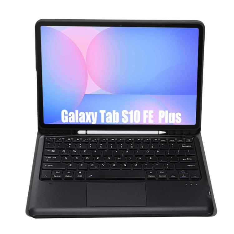 For Samsung Galaxy Tab S10 FE+ A820B-A Touch Pad Detachable Bluetooth Keyboard Leather Tablet Case