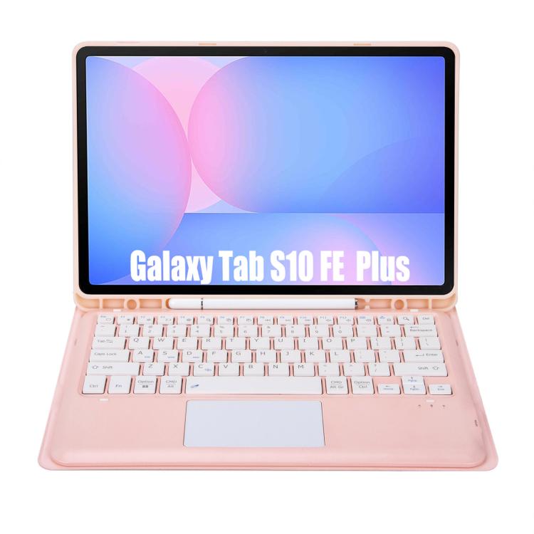 For Samsung Galaxy Tab S10 FE+ A820B-A Touch Pad Detachable Bluetooth Keyboard Leather Tablet Case