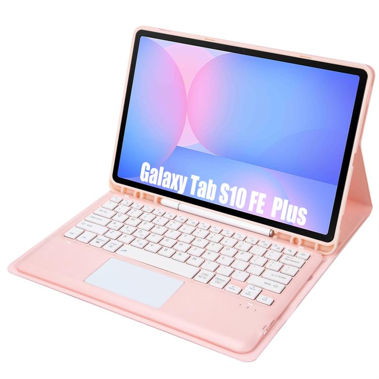 For Samsung Galaxy Tab S10 FE+ A820B-A Touch Pad Detachable Bluetooth Keyboard Leather Tablet Case