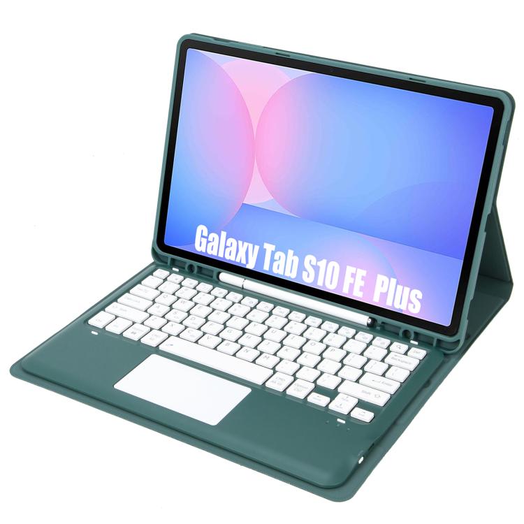 For Samsung Galaxy Tab S10 FE+ A820B-A Touch Pad Detachable Bluetooth Keyboard Leather Tablet Case