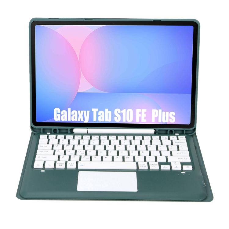 For Samsung Galaxy Tab S10 FE+ A820B-A Touch Pad Detachable Bluetooth Keyboard Leather Tablet Case