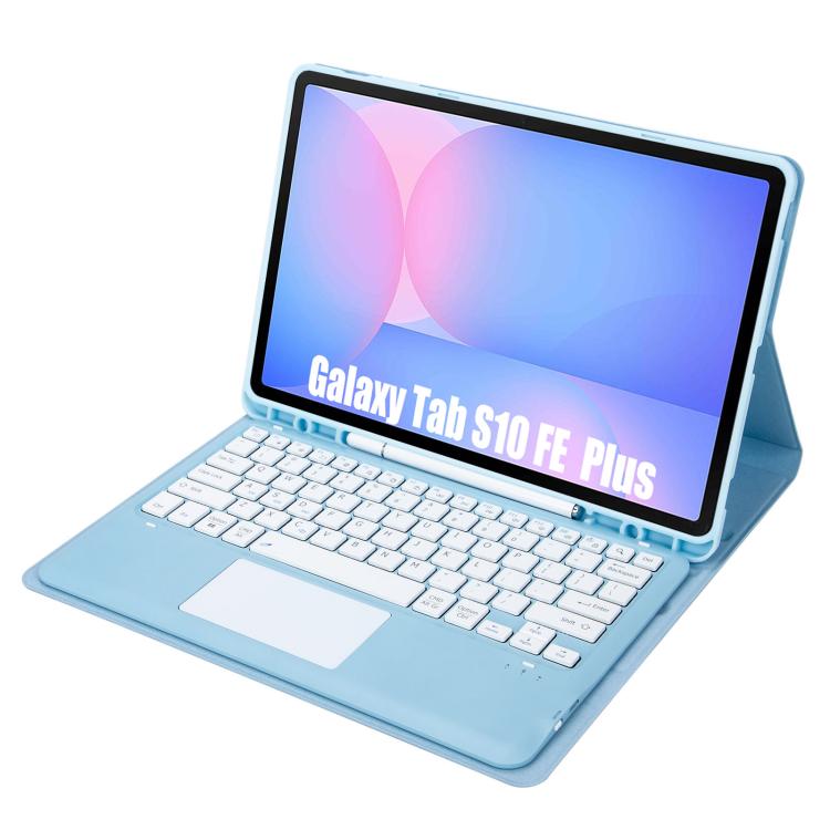 For Samsung Galaxy Tab S10 FE+ A820B-A Touch Pad Detachable Bluetooth Keyboard Leather Tablet Case