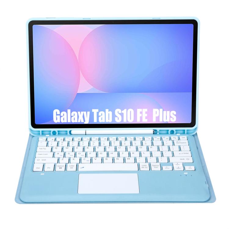 For Samsung Galaxy Tab S10 FE+ A820B-A Touch Pad Detachable Bluetooth Keyboard Leather Tablet Case