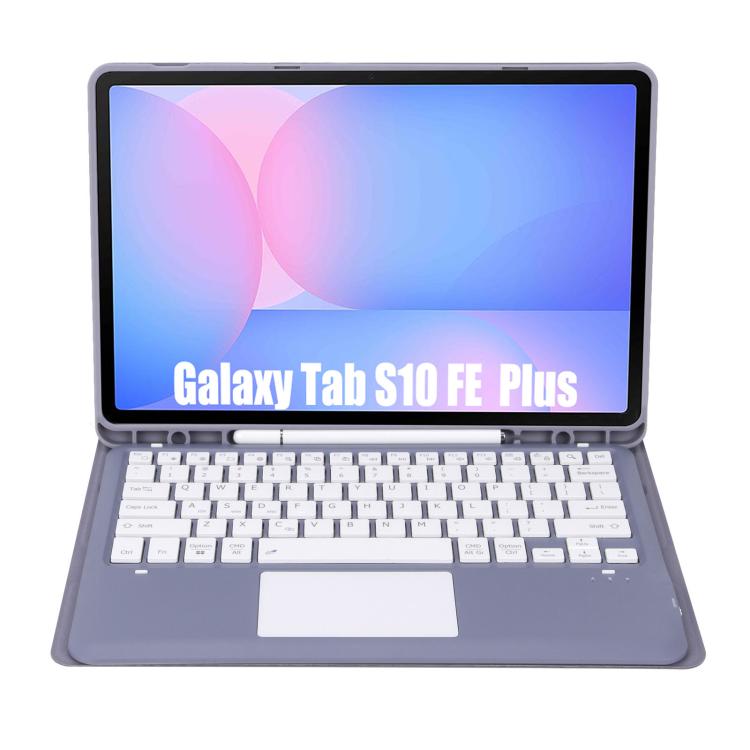 For Samsung Galaxy Tab S10 FE+ A820B-A Touch Pad Detachable Bluetooth Keyboard Leather Tablet Case