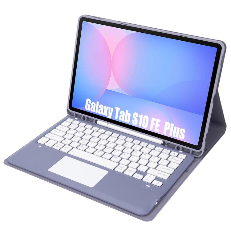 For Samsung Galaxy Tab S10 FE+ A820B-A Touch Pad Detachable Bluetooth Keyboard Leather Tablet Case