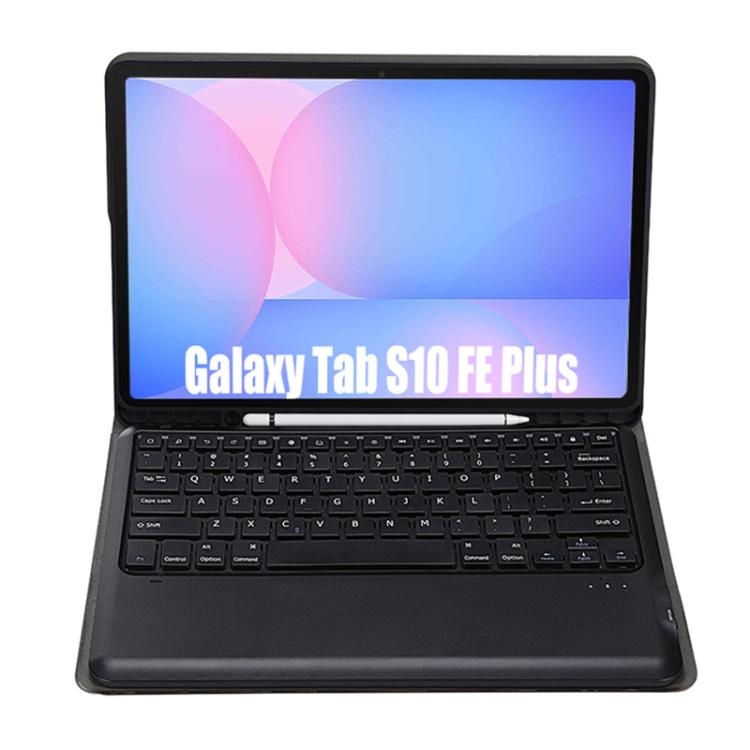 For Samsung Galaxy Tab S10 FE+ A820B Pen Slot Detachable Bluetooth Keyboard Leather Tablet Case