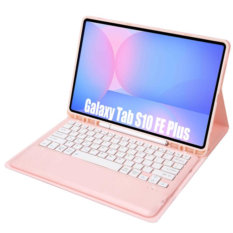 For Samsung Galaxy Tab S10 FE+ A820B Pen Slot Detachable Bluetooth Keyboard Leather Tablet Case