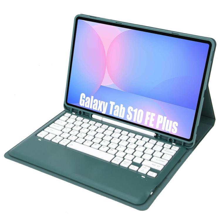 For Samsung Galaxy Tab S10 FE+ A820B Pen Slot Detachable Bluetooth Keyboard Leather Tablet Case