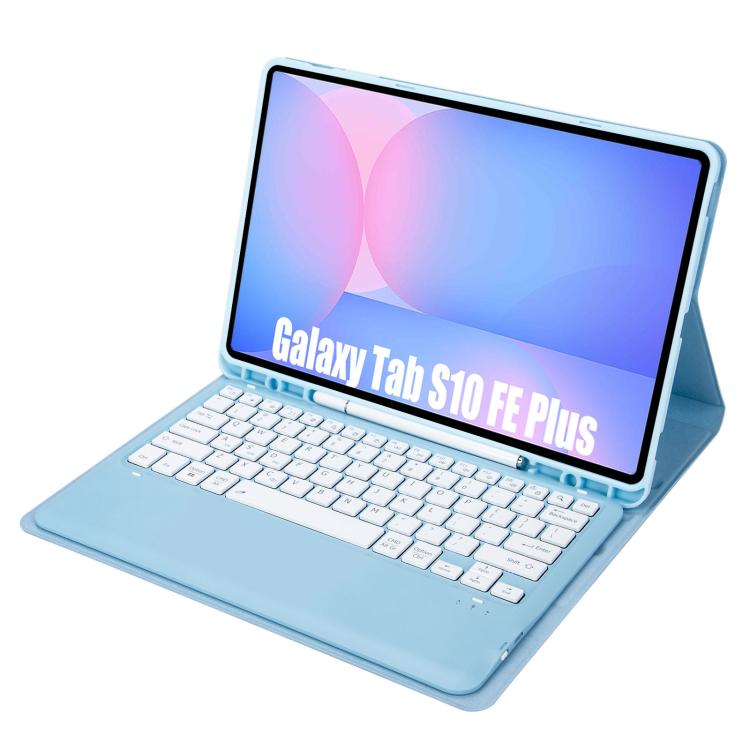 For Samsung Galaxy Tab S10 FE+ A820B Pen Slot Detachable Bluetooth Keyboard Leather Tablet Case