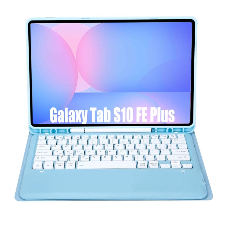 For Samsung Galaxy Tab S10 FE+ A820B Pen Slot Detachable Bluetooth Keyboard Leather Tablet Case