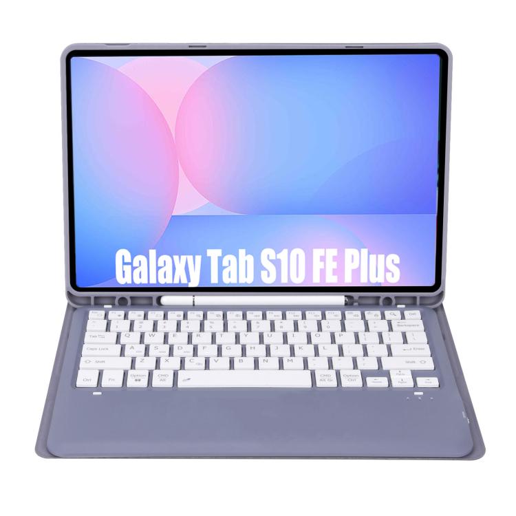 For Samsung Galaxy Tab S10 FE+ A820B Pen Slot Detachable Bluetooth Keyboard Leather Tablet Case