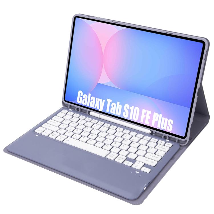 For Samsung Galaxy Tab S10 FE+ A820B Pen Slot Detachable Bluetooth Keyboard Leather Tablet Case