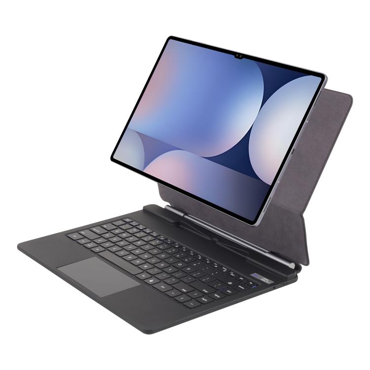 For Samsung Galaxy Tab S10 Ultra / S9 Ultra / S8 Ultra P910 Magnetic Bluetooth Keyboard Leather Tablet Case - Black