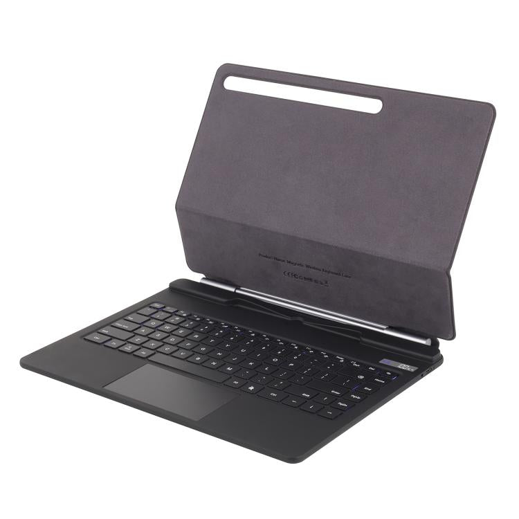 For Samsung Galaxy Tab S10 Ultra / S9 Ultra / S8 Ultra P910 Magnetic Bluetooth Keyboard Leather Tablet Case - Black