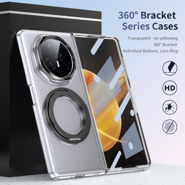 For Honor Magic V3 Integrated Ice-feel High-transparency 360-Degree Rotating Stand MagSafe Folding Phone Case