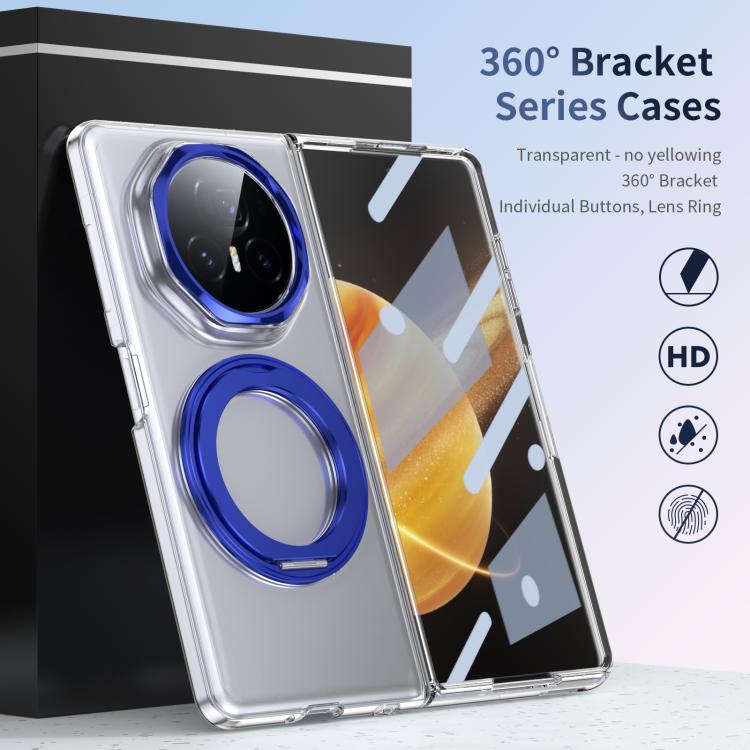 For Honor Magic V3 Integrated Ice-feel High-transparency 360-Degree Rotating Stand MagSafe Folding Phone Case