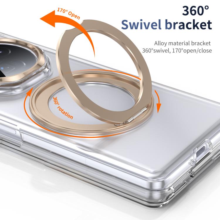 For Honor Magic V3 Integrated Ice-feel High-transparency 360-Degree Rotating Stand MagSafe Folding Phone Case