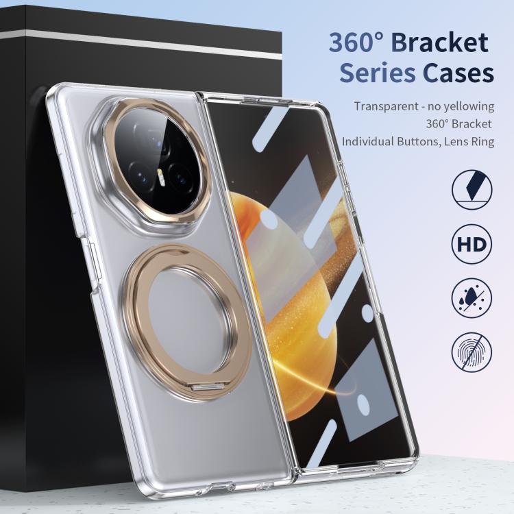 For Honor Magic V3 Integrated Ice-feel High-transparency 360-Degree Rotating Stand MagSafe Folding Phone Case