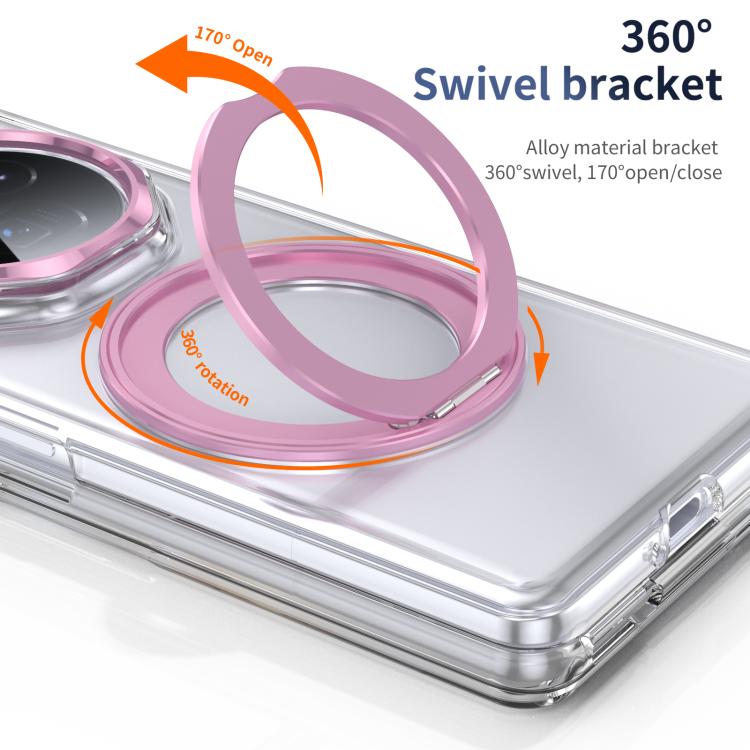For Honor Magic V3 Integrated Ice-feel High-transparency 360-Degree Rotating Stand MagSafe Folding Phone Case