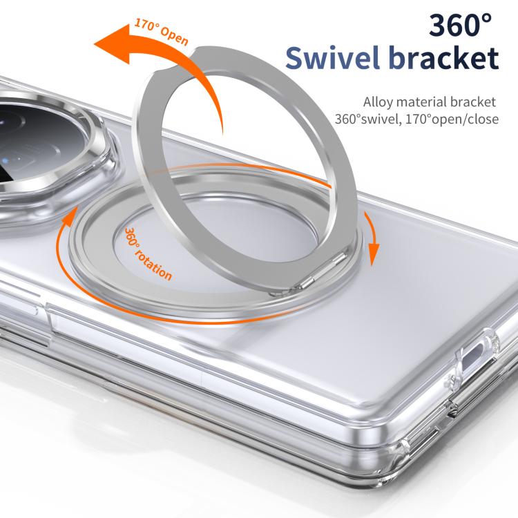 For Honor Magic V3 Integrated Ice-feel High-transparency 360-Degree Rotating Stand MagSafe Folding Phone Case