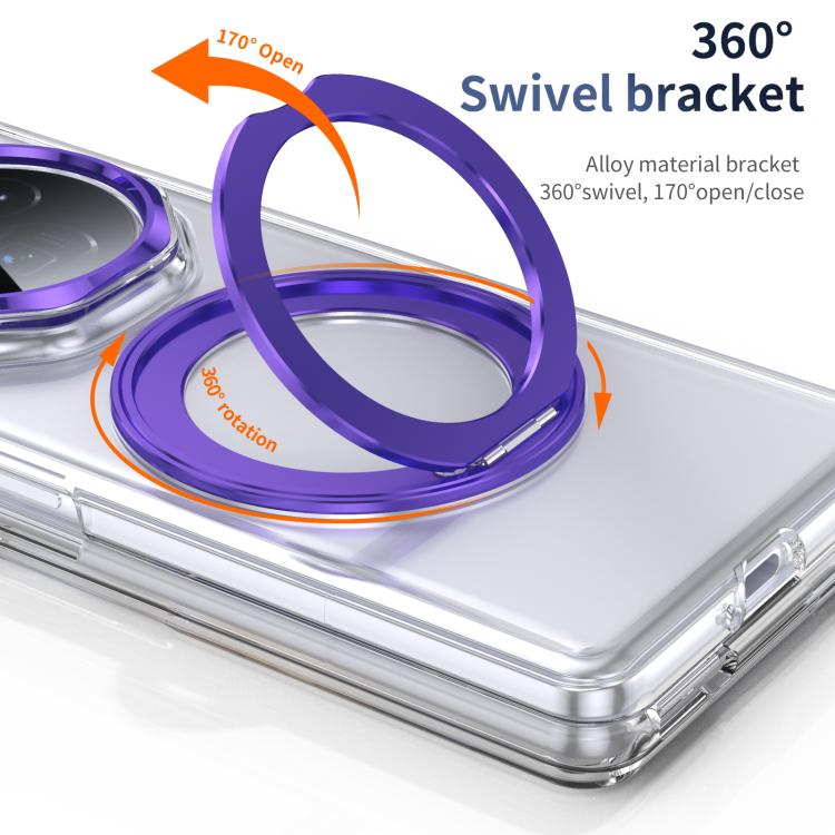 For Honor Magic V3 Integrated Ice-feel High-transparency 360-Degree Rotating Stand MagSafe Folding Phone Case