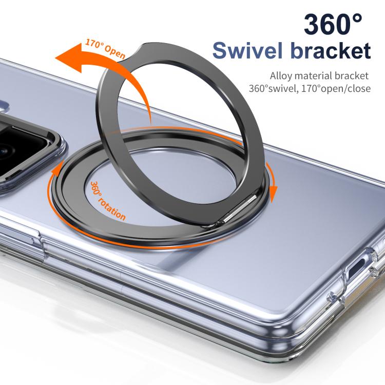 For Honor Magic Vs3 Integrated Ice-feel High-transparency 360-Degree Rotating Stand MagSafe Folding Phone Case