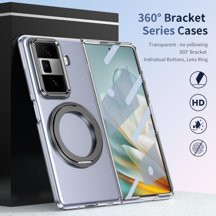 For Honor Magic Vs3 Integrated Ice-feel High-transparency 360-Degree Rotating Stand MagSafe Folding Phone Case
