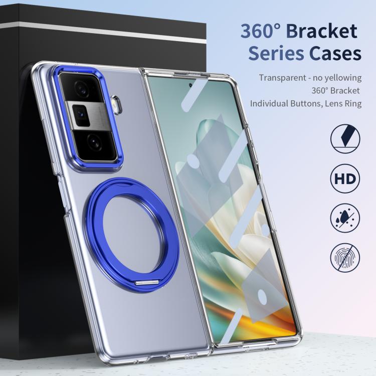 For Honor Magic Vs3 Integrated Ice-feel High-transparency 360-Degree Rotating Stand MagSafe Folding Phone Case