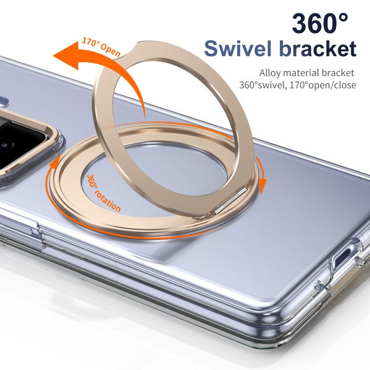 For Honor Magic Vs3 Integrated Ice-feel High-transparency 360-Degree Rotating Stand MagSafe Folding Phone Case
