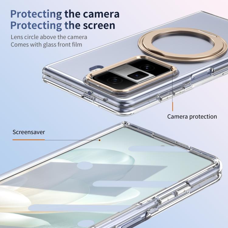 For Honor Magic Vs3 Integrated Ice-feel High-transparency 360-Degree Rotating Stand MagSafe Folding Phone Case