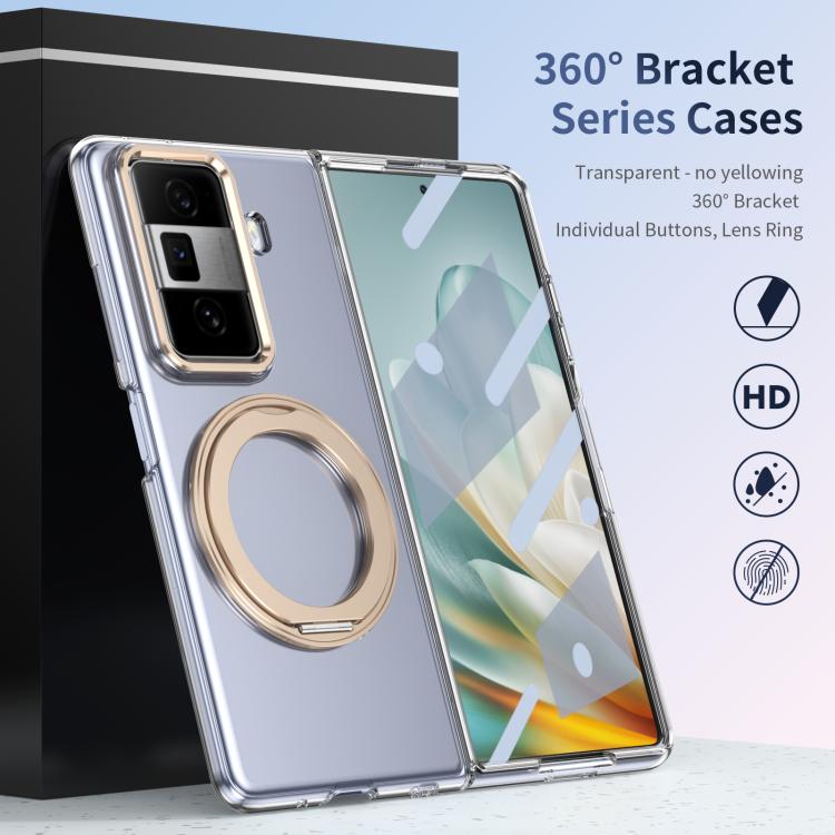 For Honor Magic Vs3 Integrated Ice-feel High-transparency 360-Degree Rotating Stand MagSafe Folding Phone Case