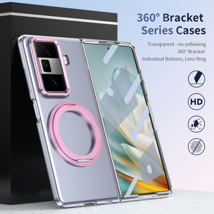 For Honor Magic Vs3 Integrated Ice-feel High-transparency 360-Degree Rotating Stand MagSafe Folding Phone Case