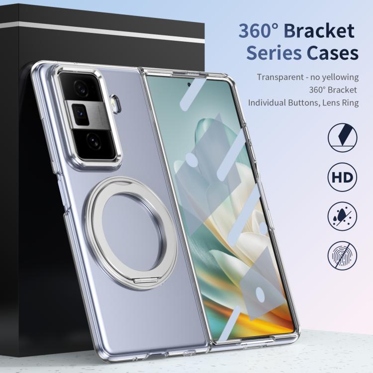 For Honor Magic Vs3 Integrated Ice-feel High-transparency 360-Degree Rotating Stand MagSafe Folding Phone Case