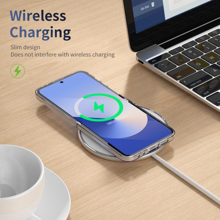 For Samsung Galaxy Z Flip5 5G Integrated Ice-feel High-transparency 360-Degree Rotating Stand MagSafe Folding Phone Case