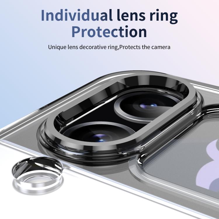 For Samsung Galaxy Z Flip3 5G Integrated Ice-feel High-transparency 360-Degree Rotating Stand MagSafe Folding Phone Case