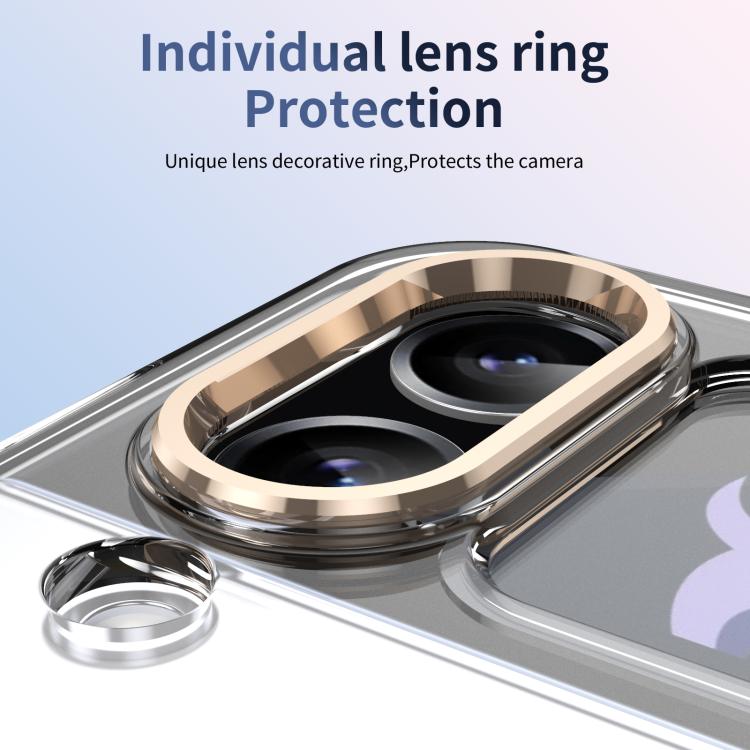 For Samsung Galaxy Z Flip3 5G Integrated Ice-feel High-transparency 360-Degree Rotating Stand MagSafe Folding Phone Case