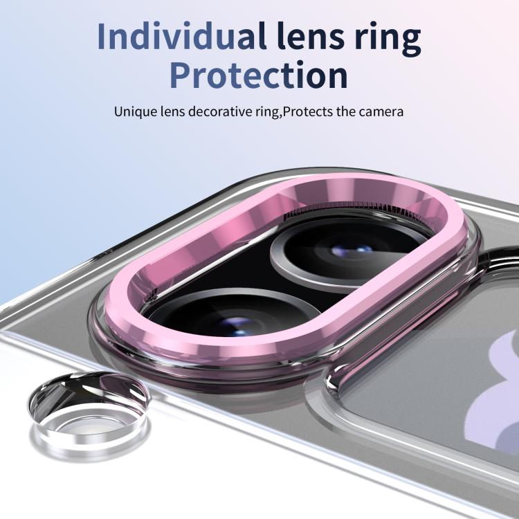 For Samsung Galaxy Z Flip3 5G Integrated Ice-feel High-transparency 360-Degree Rotating Stand MagSafe Folding Phone Case