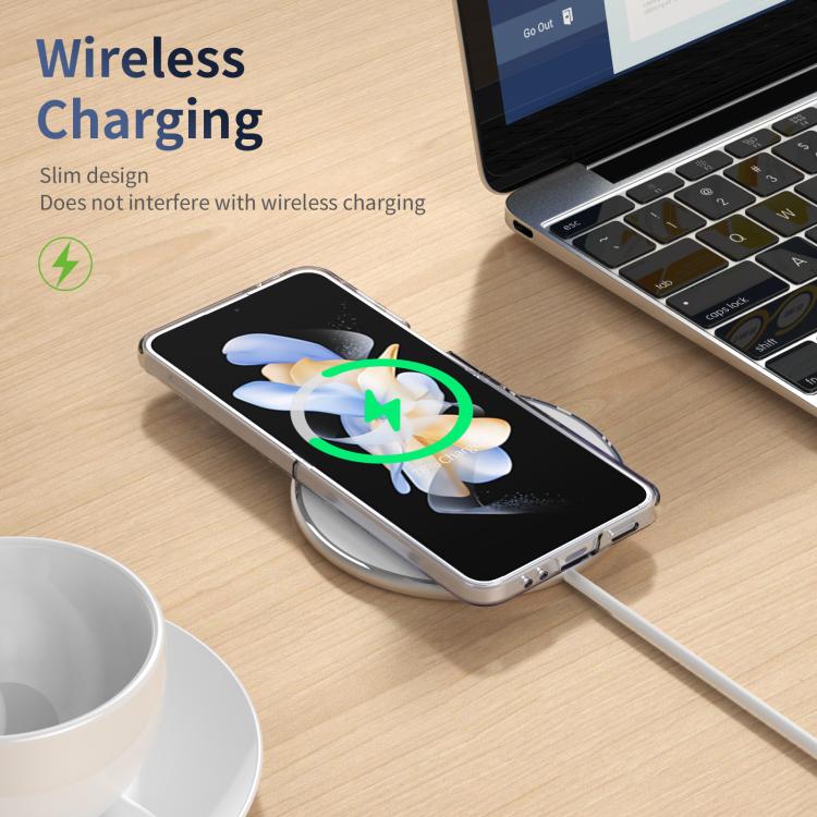 For Samsung Galaxy Z Flip3 5G Integrated Ice-feel High-transparency 360-Degree Rotating Stand MagSafe Folding Phone Case