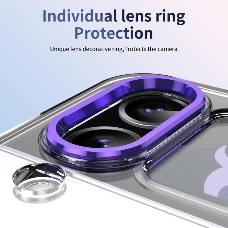 For Samsung Galaxy Z Flip3 5G Integrated Ice-feel High-transparency 360-Degree Rotating Stand MagSafe Folding Phone Case