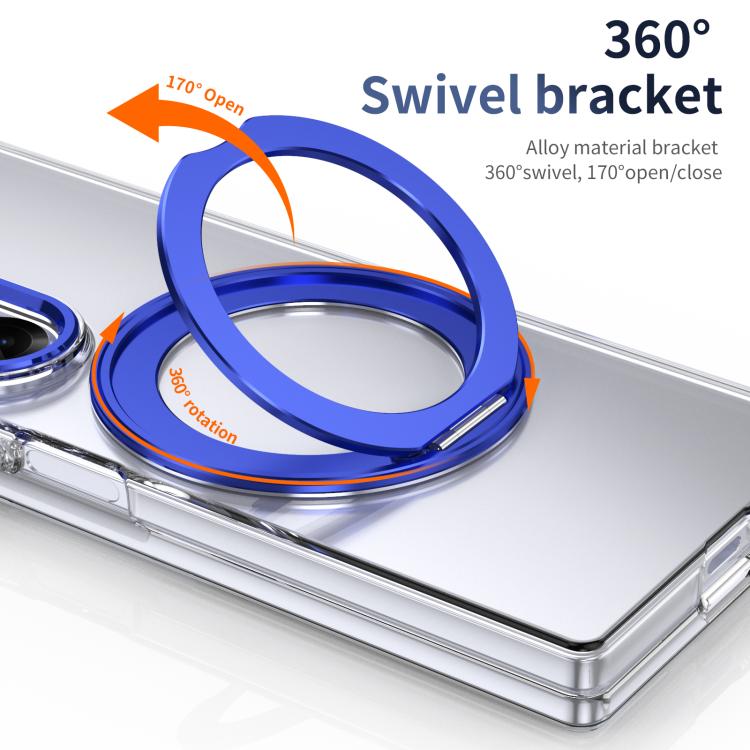 For Samsung Galaxy Z Fold6 5G Integrated Ice-feel High-transparency 360-Degree Rotating Stand MagSafe Folding Phone Case