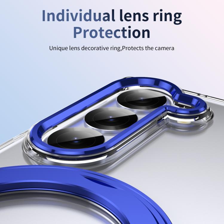 For Samsung Galaxy Z Fold6 5G Integrated Ice-feel High-transparency 360-Degree Rotating Stand MagSafe Folding Phone Case