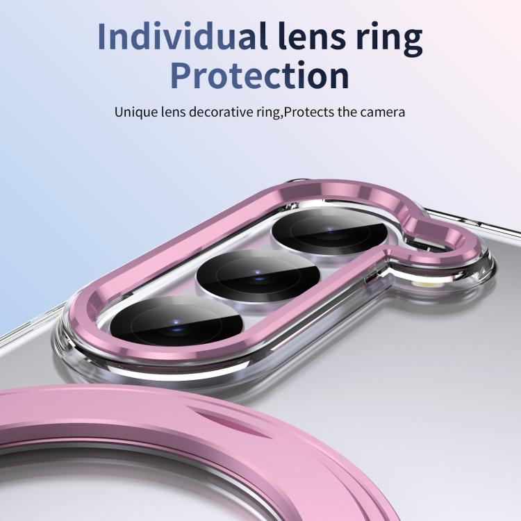 For Samsung Galaxy Z Fold6 5G Integrated Ice-feel High-transparency 360-Degree Rotating Stand MagSafe Folding Phone Case