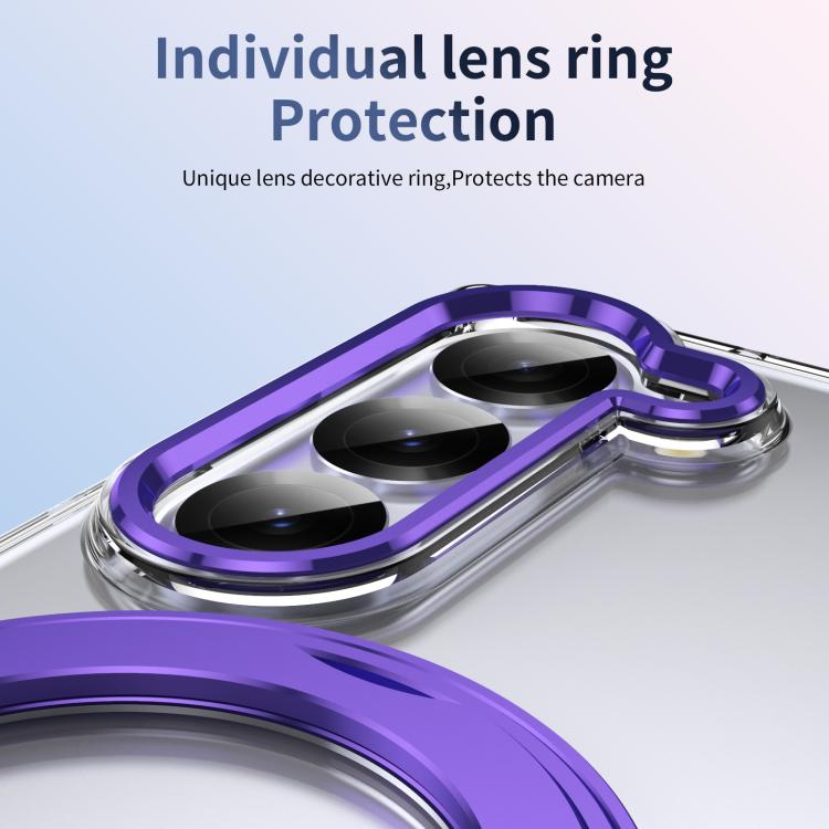 For Samsung Galaxy Z Fold6 5G Integrated Ice-feel High-transparency 360-Degree Rotating Stand MagSafe Folding Phone Case